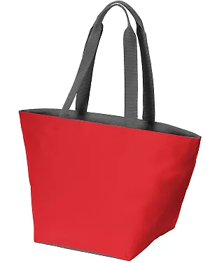Port Authority BG409    Carry All Zip Tote True Red/Magnt front view