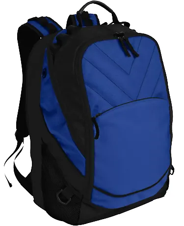 Port Authority BG100    Xcape Computer Backpack Shock Blue/Blk front view
