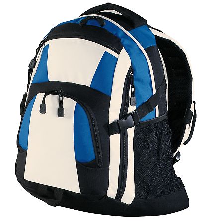 Port Authority BG77 Urban Backpack in Black/ry/stone front view