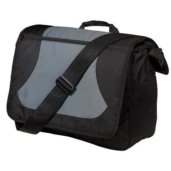 Port Authority BG78 Midcity Messenger in Dk. grey/black front view