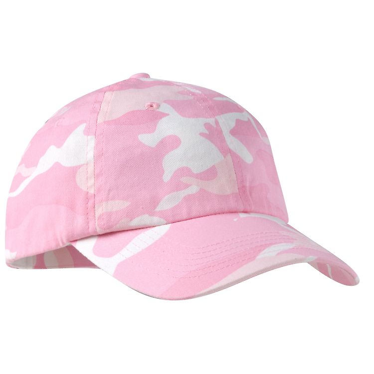 Port Authority C851    Camouflage Cap in Pink camo front view