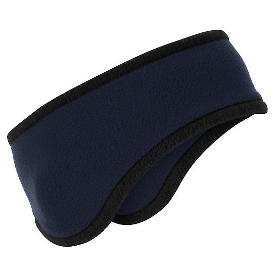 Port Authority C916    Two-Color Fleece Headband in Navy front view