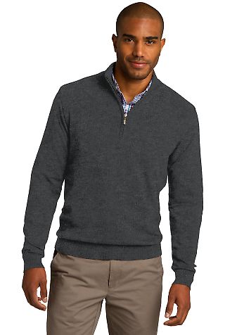 Port Authority SW290    1/2-Zip Sweater in Charcoal hthr front view