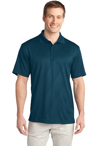 Port Authority K548 Tech Embossed Polo in Poseidon blue front view