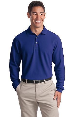 Port Authority TLK800LS Tall Long Sleeve EZCott in Cobalt blue front view