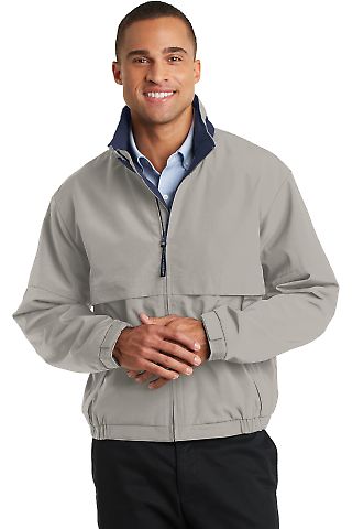 Port Authority TLJ764    Tall Legacy  Jacket in Stone/dk navy front view