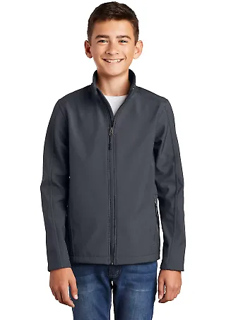 Port Authority Y317    Youth Core Soft Shell Jacke Battleship Gry front view