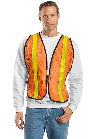 Port Authority SV02    Mesh Enhanced Visibility Ve in Safety orange front view