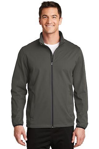 Port Authority J717 Active Soft Shell Jacket in Grey steel front view