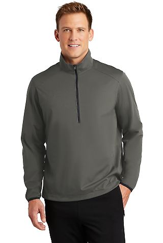 Port Authority J716 Active 1/2-Zip Soft Shell J in Grey steel front view