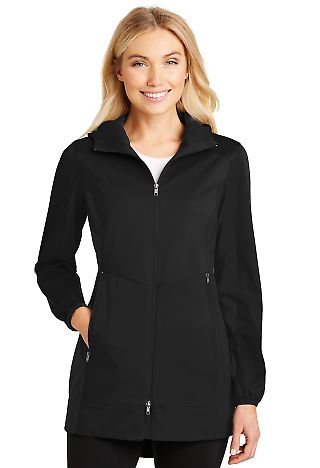 Port Authority L719 Ladies Active Hooded Soft S in Deep black front view