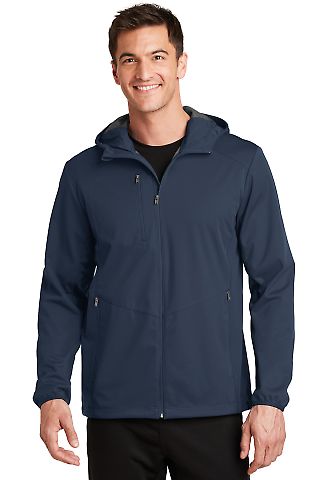 Port Authority J719    Active Hooded Soft Shell Ja in Dress blue nvy front view