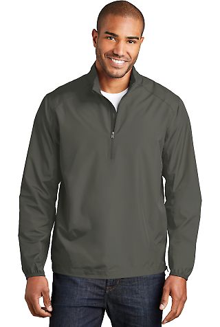Port Authority J343 Zephyr 1/2-Zip Pullover in Grey steel front view
