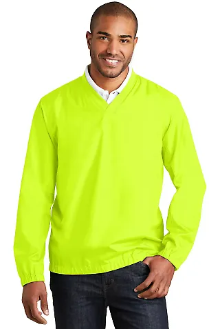 Port Authority J342    Zephyr V-Neck Pullover Safety Yellow front view