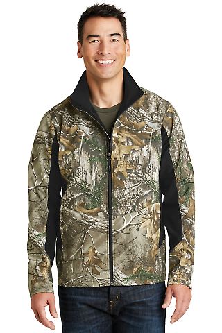 Port Authority J318C    Camouflage Colorblock Soft in Rt extra/black front view