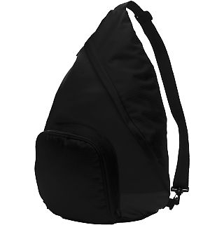 Port Authority BG206 Active Sling Pack in Black/black front view