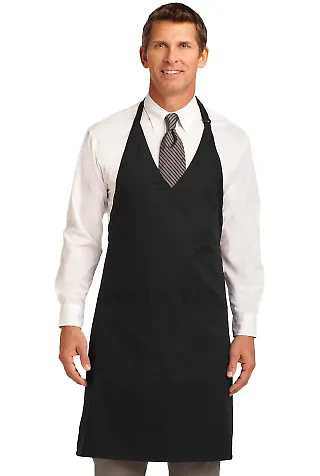 Port Authority A704    Easy Care Tuxedo Apron with Black front view
