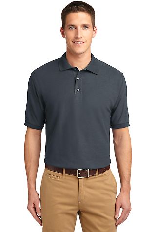 Port Authority TLK500 Tall Silk Touch Polo in Steel grey front view