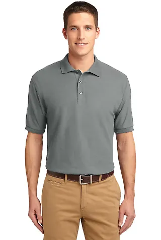 Port Authority TLK500    Tall Silk Touch Polo Cool Grey front view