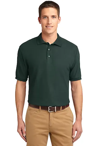 Port Authority TLK500    Tall Silk Touch Polo Dark Green front view