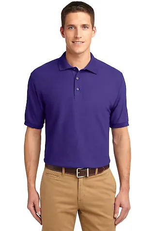 Port Authority TLK500    Tall Silk Touch Polo Purple front view