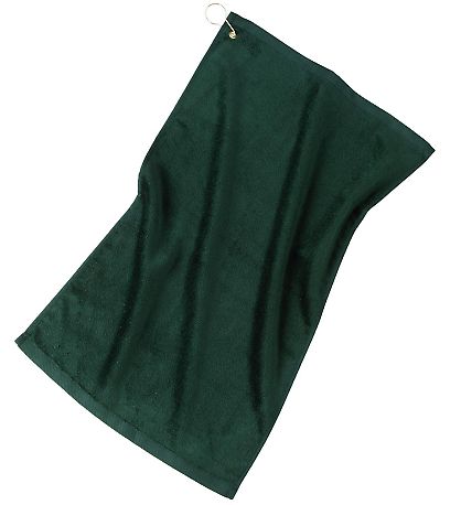 Port Authority TW51    Grommeted Golf Towel in Hunter front view