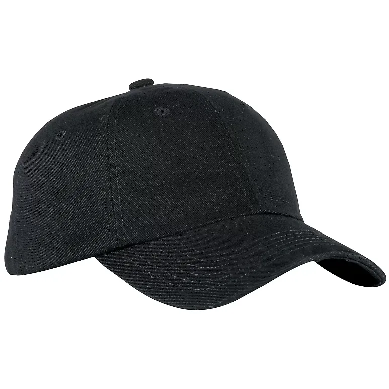 Port Authority BTU    Brushed Twill Cap Black front view