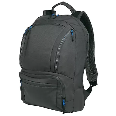 Port Authority BG200    Cyber Backpack Dk Char/Royal front view
