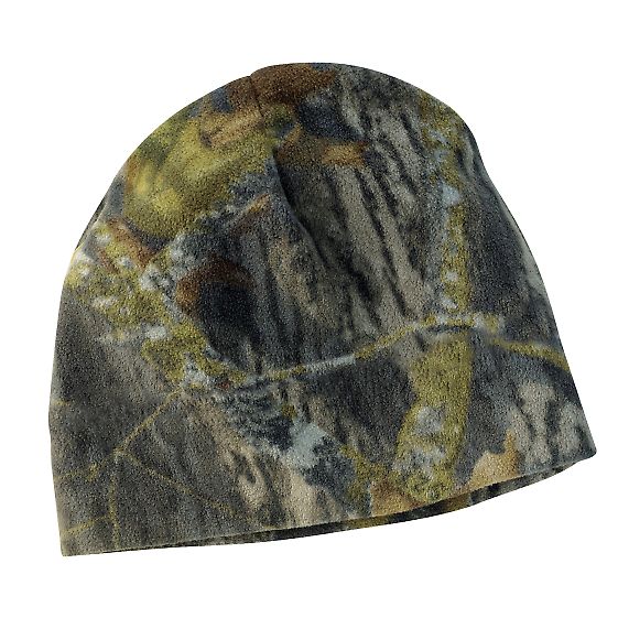 Port Authority C901    Camouflage Fleece Beanie in Mossy oak front view
