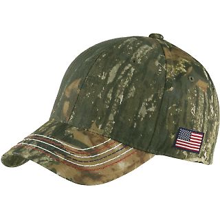Port Authority C909    Americana Contrast Stitch C in Mossy oak/nbup front view