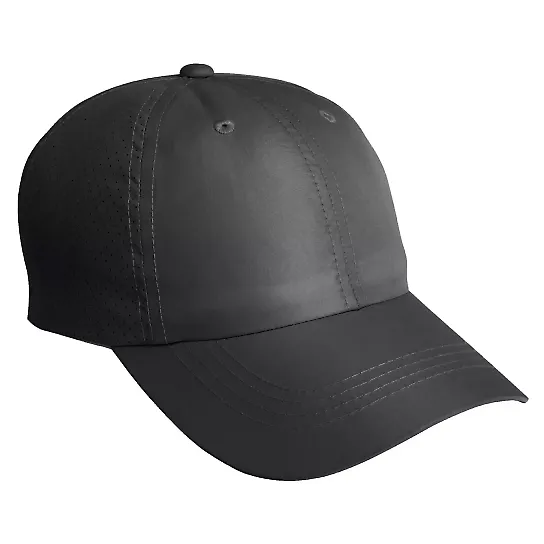 Port Authority C821    Perforated Cap Black front view