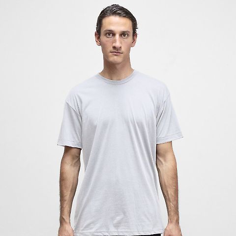 Los Angeles Apparel FF01 50/50 Poly Cotton Tee White front view