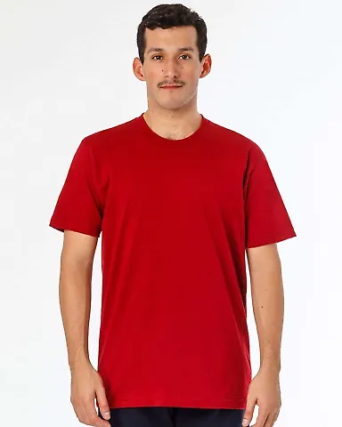 Los Angeles Apparel FF01 Mens 50/50 Poly Cotton Te Red front view