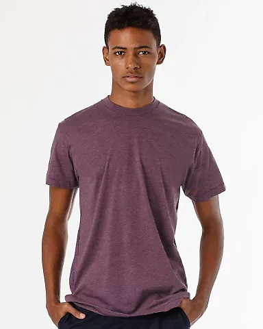 Los Angeles Apparel FF01 Mens 50/50 Poly Cotton Te Heather Plum front view