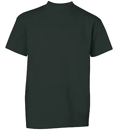 Champion T435 Youth Short Sleeve Tagless T-Shirt Dark Green front view