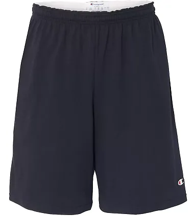 Champion 8180 9" Inseam Cotton Jersey Shorts with  Navy front view