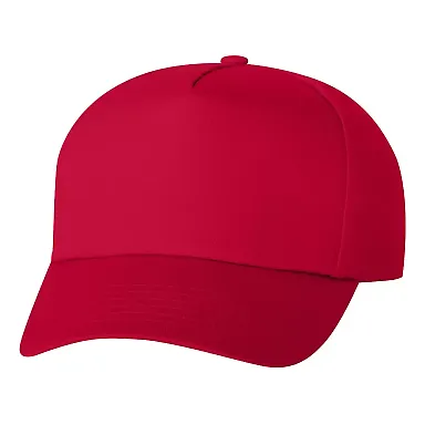 Valucap 8869 Five-Panel Twill Cap Red front view