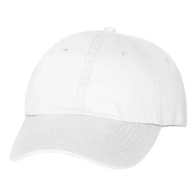 Valucap VC350 Unstructured Washed Chino Twill Cap White front view