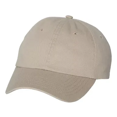 Valucap VC350 Unstructured Washed Chino Twill Cap Khaki front view