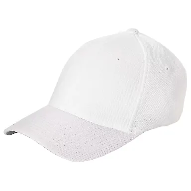 Flexfit 6577CD Cool & Dry Pique Mesh Cap in White front view