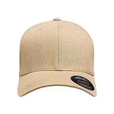 Flexfit 6377 Brushed Twill Cap in Khaki front view