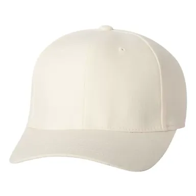 Flexfit 6377 Brushed Twill Cap in Natural front view