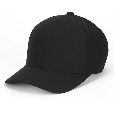 Flexfit 110P One Ten Mini-Pique Cap in Black front view