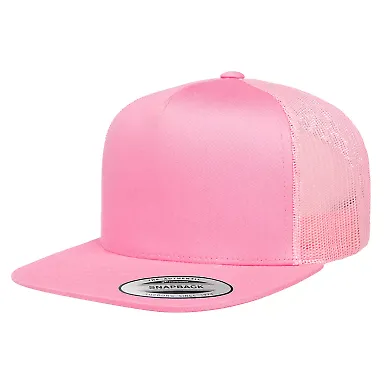 Flexfit 6006W Classic Two Tone Trucker Cap in Pink front view