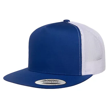 Flexfit 6006W Classic Two Tone Trucker Cap in Royal/ white front view