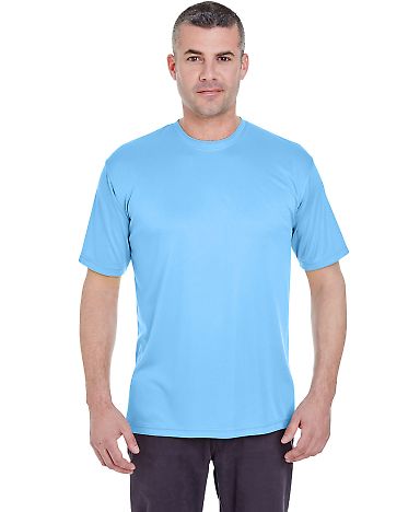 UltraClub 8620 Men's Cool & Dry Basic Performance  in Columbia blue front view
