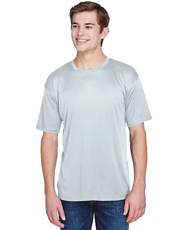 UltraClub 8620 Men's Cool & Dry Basic Performance  in Grey front view