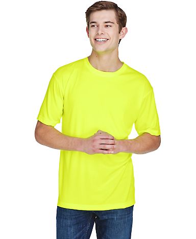 UltraClub 8620 Men's Cool & Dry Basic Performance  in Bright yellow front view