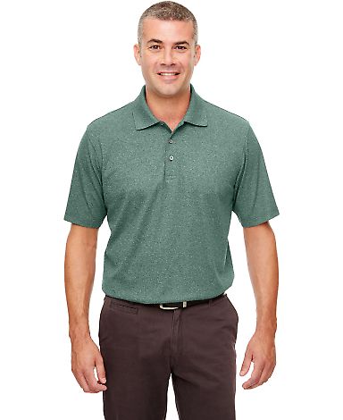 UltraClub UC100 Men's Heathered Pique Polo in Forest gren hthr front view