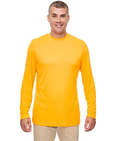 UltraClub 8622 Men's Cool & Dry Performance Long-S in Gold front view